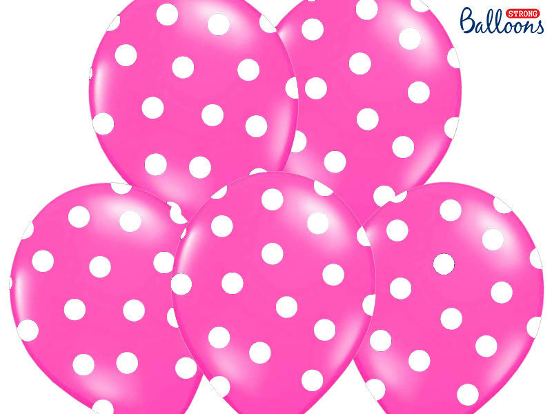 Balionai 30 cm Dots Pastel Hot, rožiniai, 6 vnt. цена и информация | Balionai | pigu.lt