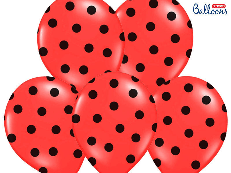 Balionai 30 cm Dots Pastel Poppy, raudoni, 6 vnt. kaina ir informacija | Balionai | pigu.lt
