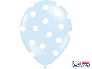 Balionai 30 cm Dots Pastel Baby, mėlyni, 50 vnt. kaina ir informacija | Balionai | pigu.lt