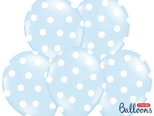 Balionai 30 cm Dots Pastel Baby, mėlyni, 50 vnt. kaina ir informacija | Balionai | pigu.lt