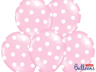 Balionai 30 cm Dots Pastel Baby, rožiniai, 6 vnt. kaina ir informacija | Balionai | pigu.lt