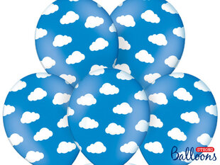 Balionai 30 cm Clouds Pastel Cornflower, mėlyni, 50 vnt. цена и информация | Шарики | pigu.lt