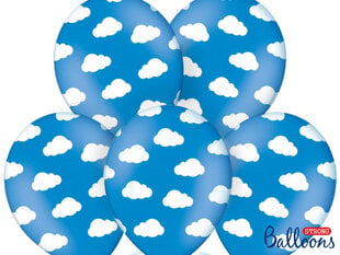 Balionai 30 cm Clouds Pastel Cornflower, mėlyni, 6 vnt. kaina ir informacija | Balionai | pigu.lt