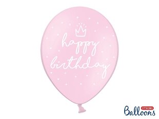 Stiprūs balionai 30 cm happy... P. B., rožiniai, 6 vnt. kaina ir informacija | Balionai | pigu.lt