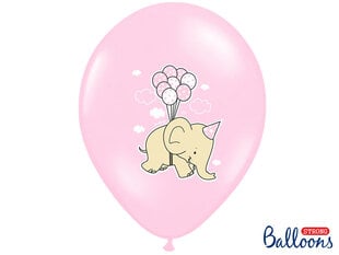 Balionai 30 cm Elephant Pastel, rožiniai, 6 vnt. kaina ir informacija | Balionai | pigu.lt