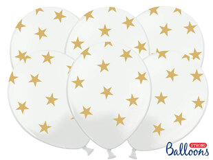 Balionai 30 cm Stars Pastel, balti, 50 vnt. kaina ir informacija | Balionai | pigu.lt