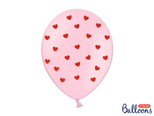 Balionai 30 cm Hearts Pastel Baby, rožiniai, 6 vnt. kaina ir informacija | Balionai | pigu.lt