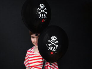 Balionai Pirates Party Pastel Black, juodi, 30 cm, 1 pak/50 vnt kaina ir informacija | Balionai | pigu.lt