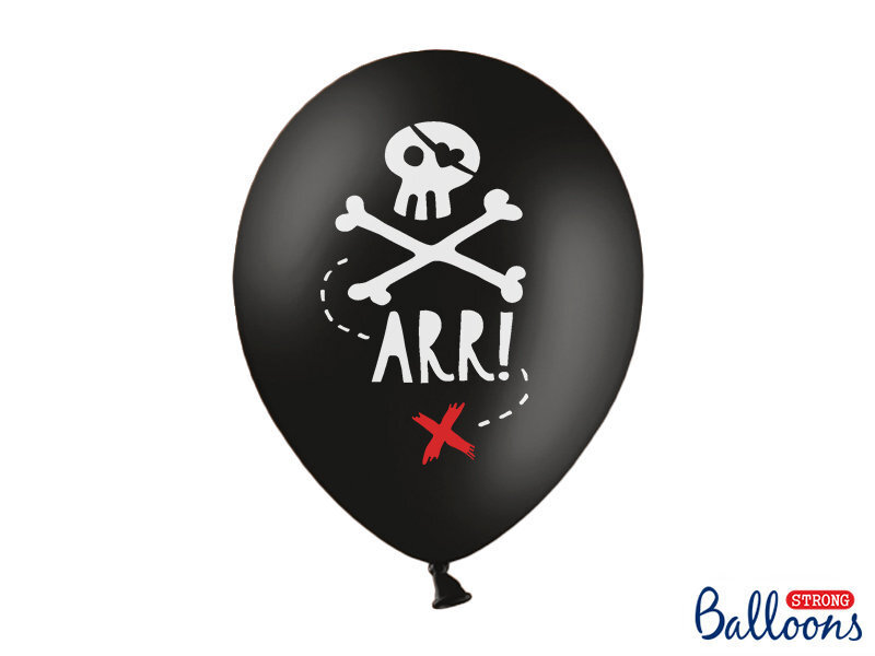 Balionai Pirates Party Pastel Black, juodi, 30 cm, 1 pak/50 vnt цена и информация | Balionai | pigu.lt