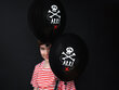 Balionai Pirates Party Pastel Black, juodi, 30 cm, 1 pak/6 vnt kaina ir informacija | Balionai | pigu.lt