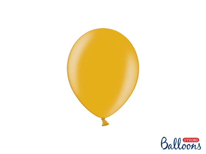 Stiprūs balionai 12 cm, auksiniai, 100 vnt. цена и информация | Balionai | pigu.lt