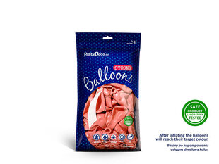 Stiprūs balionai 12 cm, auskiniai/rožiniai, 100 vnt. kaina ir informacija | Balionai | pigu.lt