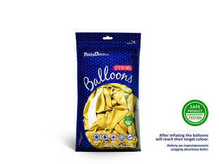 Stiprūs balionai 12 cm Metallic Lemon, geltoni, 100 vnt. kaina ir informacija | Balionai | pigu.lt