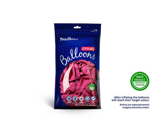 Stiprūs balionai 12 cm Pastel Hot, rožiniai, 100 vnt. kaina ir informacija | Balionai | pigu.lt
