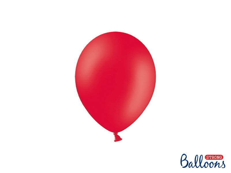 Stiprūs balionai 12 cm Pastel Poppy, raudoni, 100 vnt. kaina ir informacija | Balionai | pigu.lt