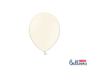 Stiprūs balionai 12 cm Pastel, kreminiai, 100 vnt. kaina ir informacija | Balionai | pigu.lt