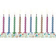 PartyDeco torto žvakės su žvakidėmis, dryžuotos, 10 vnt, 6 cm kaina ir informacija | Dekoracijos šventėms | pigu.lt