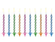 PartyDeco torto žvakės su žvakidėmis, dryžuotos, 10 vnt, 6 cm цена и информация | Dekoracijos šventėms | pigu.lt