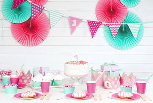 Свеча к Дню рождения Число 1, розовая, 7 см, 1 шт. цена и информация | Праздничные декорации | pigu.lt
