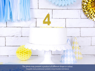 PartyDeco Свеча для торта, золотой, № 7 цена и информация | Праздничные декорации | pigu.lt