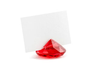 Stalo kortelių laikiklis Diamond, 40 mm, raudonas (1 pak/10 vnt) kaina ir informacija | Dekoracijos šventėms | pigu.lt