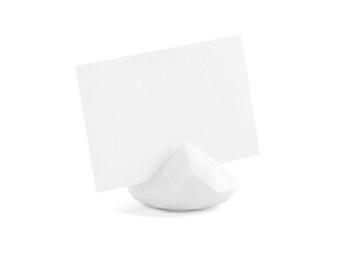 Stalo kortelių laikiklis Diamond, 40 mm, baltas, 1 dėž/20 pak (1 pak/10 vnt) kaina ir informacija | Dekoracijos šventėms | pigu.lt