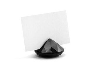 Stalo kortelių laikiklis Diamond, 40 mm, juodas (1 pak/10 vnt) kaina ir informacija | Dekoracijos šventėms | pigu.lt