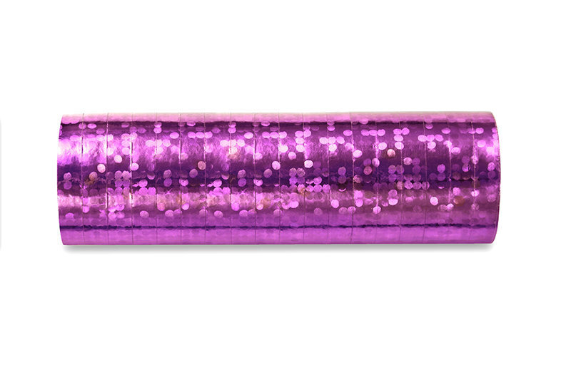 Holografinė dekoratyvinė juostelė, rožinė, 3,8m (1 pak/ 18 vnt) kaina ir informacija | Dovanų pakavimo priemonės | pigu.lt