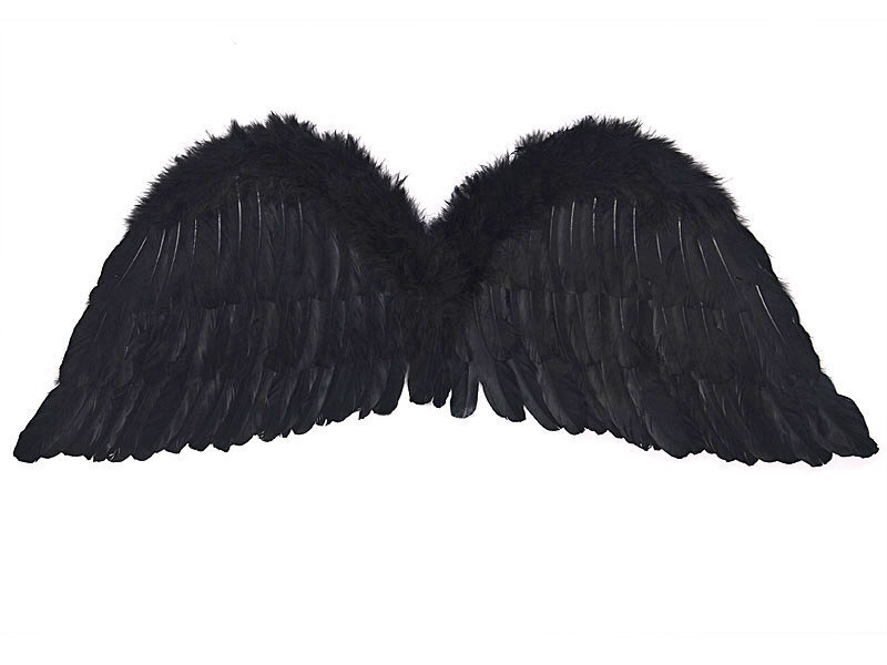 Sparnai Angel's Wings, juodi, 75x30 cm, 1 pak/1 vnt kaina ir informacija | Karnavaliniai kostiumai | pigu.lt