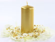 Cilindrinės žvakės, metalinės auksinės spalvos, 12x6 cm, dega iki 20 val, 1 pak/6 vnt kaina ir informacija | Žvakės, Žvakidės | pigu.lt