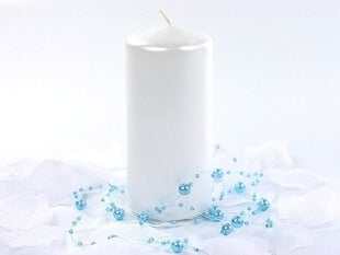 Цилиндрические свечи, перламутрового цвета, 12 x 6 см, горят до 20 часов, 1 упаковка / 6 шт цена и информация | Подсвечники, свечи | pigu.lt