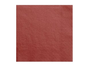3 sluoksnių servetėlės Red 33x33 cm (1 pak/ 20 vnt) kaina ir informacija | Vienkartiniai indai šventėms | pigu.lt