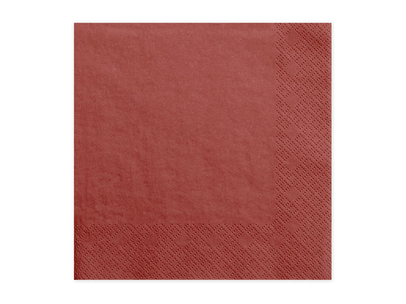 3 sluoksnių servetėlės Red 33x33 cm (1 pak/ 20 vnt) цена и информация | Vienkartiniai indai šventėms | pigu.lt