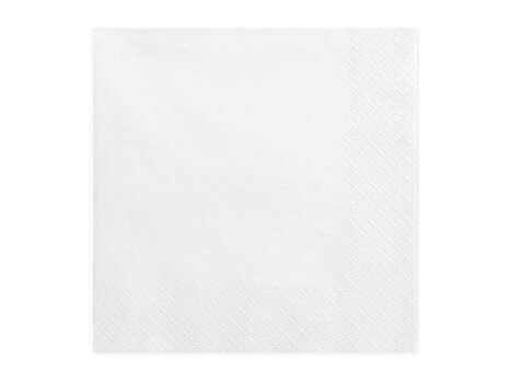 3 sluoksnių servetėlės White 33x33 cm (1 pak/ 20 vnt) kaina ir informacija | Vienkartiniai indai šventėms | pigu.lt