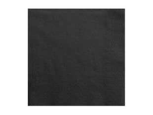 3 sluoksnių servetėlės Black 33x33 cm (1 pak / 20 vnt) kaina ir informacija | Vienkartiniai indai šventėms | pigu.lt