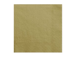 3 sluoksnių servetėlės Gold 33x33 cm (1 pak / 20 vnt) kaina ir informacija | Vienkartiniai indai šventėms | pigu.lt