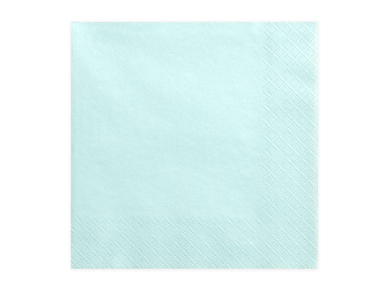 3 sluoksnių servetėlės Pale Turquoise 33x33 cm (1 pak/ 20 vnt) kaina ir informacija | Vienkartiniai indai šventėms | pigu.lt