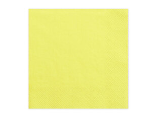 3 sluoksnių servetėlės Yellow 33x33 cm (1 pak/ 20 vnt) kaina ir informacija | Vienkartiniai indai šventėms | pigu.lt