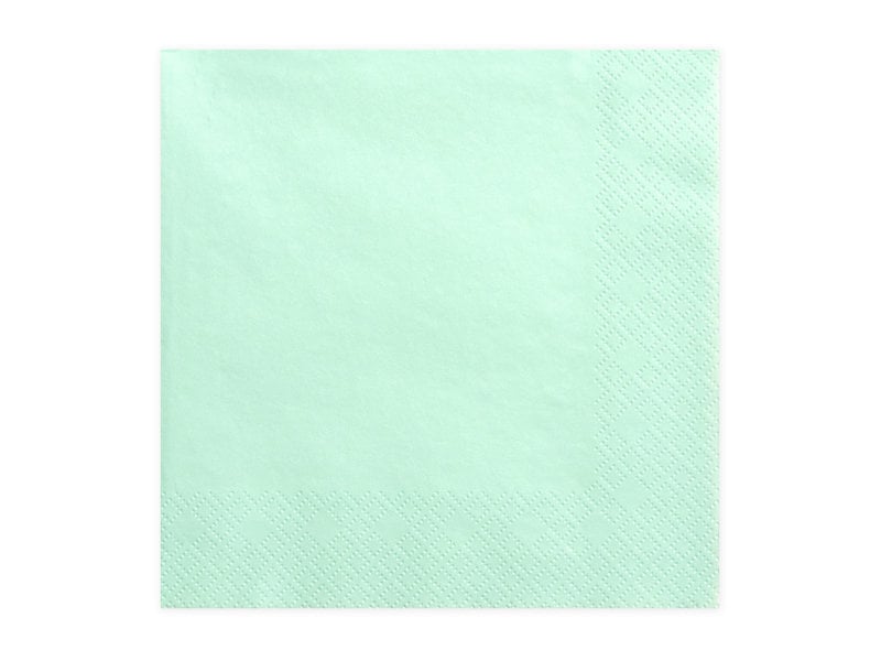 3 sluoksnių servetėlės Mint 33x33 cm (1 pak/ 20 vnt) kaina ir informacija | Vienkartiniai indai šventėms | pigu.lt