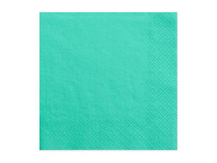 3 sluoksnių servetėlės Dark Mint 33x33 cm (1 pak / 20 vnt) kaina ir informacija | Vienkartiniai indai šventėms | pigu.lt