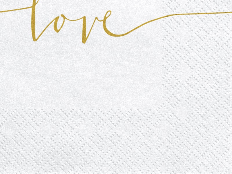 Servetėlės Love gold 33x33 cm (1 pak/ 20 vnt.) kaina ir informacija | Vienkartiniai indai šventėms | pigu.lt