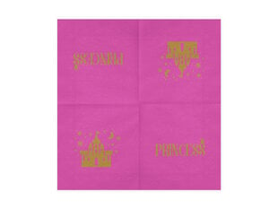 Popierinės servetėlės Princess, tamsiai rožinės, 33x33 cm, 1 pak/20 vnt kaina ir informacija | Vienkartiniai indai šventėms | pigu.lt