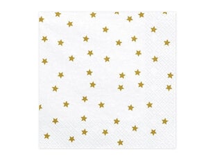 Servetėlės Stars gold 33x33 cm (1 pak/ 20 vnt.) kaina ir informacija | Vienkartiniai indai šventėms | pigu.lt