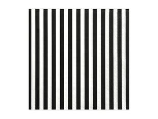 Салфетки Stripes Black 33x33 см (1 упаковка / 20 шт.) цена и информация | Праздничная одноразовая посуда | pigu.lt