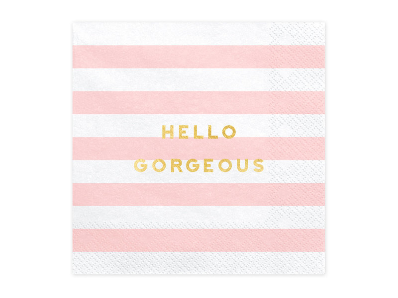 Popierinės servetėlės Yummy "Hello Gorgeous", rožinės, 33x33 cm, 1 pak/20 vnt kaina ir informacija | Vienkartiniai indai šventėms | pigu.lt