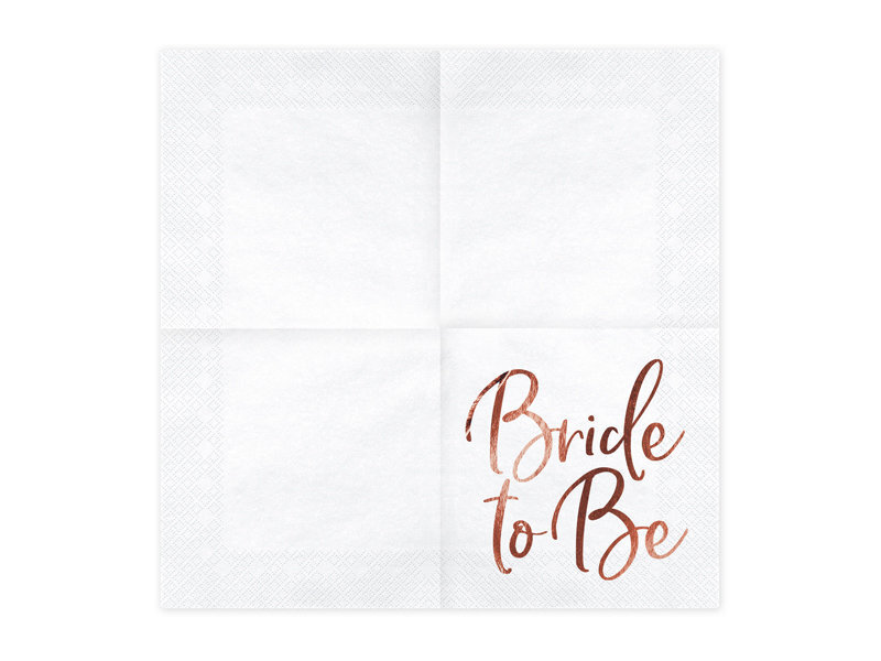 Servetėlės Bride to be Rose Gold 33 x 33 cm (1 pak/ 20 vnt) цена и информация | Vienkartiniai indai šventėms | pigu.lt