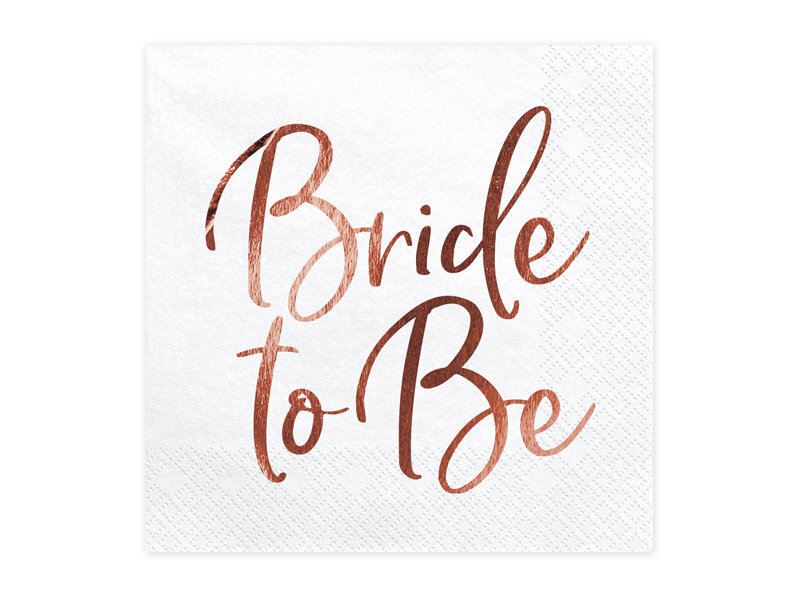 Servetėlės Bride to be Rose Gold 33 x 33 cm (1 pak/ 20 vnt) цена и информация | Vienkartiniai indai šventėms | pigu.lt