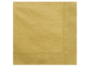 Трехслойные салфетки Gold Metallic 40x40 см (1 упаковка / 20 шт) цена и информация | Праздничная одноразовая посуда | pigu.lt