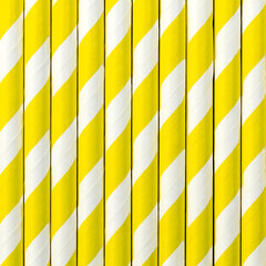 Popieriniai šiaudeliai, geltonai balti, 19,5 cm, 1 dėž/50 pak (1 pak/10 vnt) kaina ir informacija | Vienkartiniai indai šventėms | pigu.lt