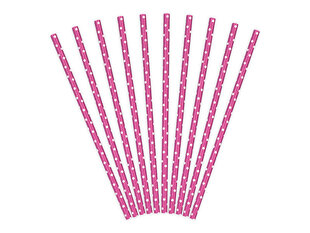 Бумажные соломинки, розовые, 19,5 см, 1 упаковка/10 штук цена и информация | Праздничная одноразовая посуда | pigu.lt